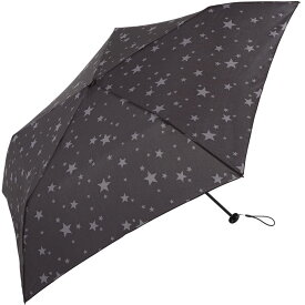 ビコーズ スーパーライト スター ミニ ブラック 黒 星柄 軽量 90g 軽い 丈夫傘 メンズ レディース 折傘 折りたたみ傘 雨傘 手開きタイプ