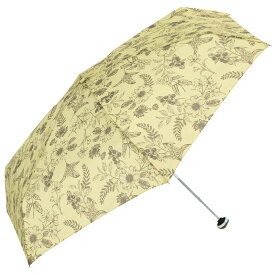 ビコーズ プラントフラワー トートバッグ ミニ イエロー 黄色系 フラワー 花柄 傘 レディース 折傘 折りたたみ傘 雨傘 日傘 UVカット 遮光 晴雨兼用 手開きタイプ