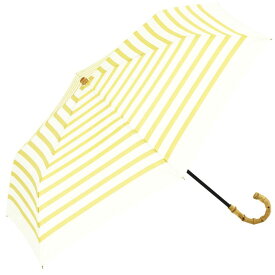 ビコーズ ボーダー トートバッグ ミニ イエロー 黄色系 傘 レディース 折傘 折りたたみ傘 雨傘 日傘 UVカット 遮光 晴雨兼用 手開きタイプ