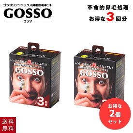 【2個セット】 ゴッソ GOSSO 鼻毛ワックス 鼻毛脱毛キット 3回分 ブラジリアンワックス メンズ レディース 脱毛