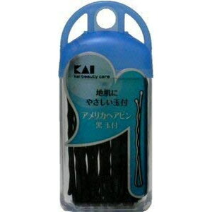 貝印 HG アメリカヘアピン 黒 玉付 波型ヘアピン ヘアアレンジ ヘアセット まとめ髪 前髪 地肌にやさしい #000HA3001 4901601280982