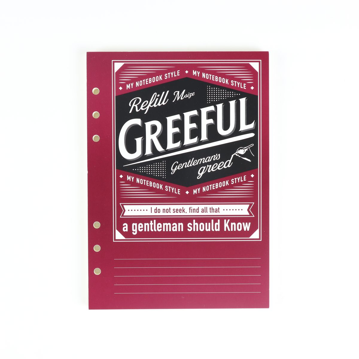 Greeful グリーフル リフィルＭ Ａ罫7mm システム手帳 システムノート リフィル 6穴