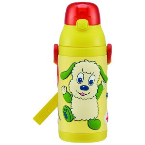 スケーター 3DワンプッシュストローBT いないいないばあっ! 水筒 キッズ ストロー ステンレス ボトル 380ml 保冷 ワンタッチ キャラクター 子供用