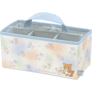 リラックマ マルチデスクボックス FB55701 合皮製 収納ボックス 持ち手付き 仕切り付き ペンホルダー付き デスク収納 小物入れ 文具収納