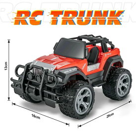 ラジコンカー 2.4Gラジコン オフロードRCカー 充電式 ライト付き レッド 車おもちゃ 親子遊び用 ギフト