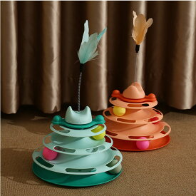 猫 おもちゃ ぐるぐるタワー 回転ボール ペット用品 遊ぶ盤 猫用 ペット 運動不足解消 回転タワー ひとり遊び