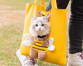 【楽天スーパーSALE】犬 猫 キャリー ペット 外出 バッグ ポータブル 運ぶ 猫 バッグ 調整可能 トート かわいい おしゃれ シンプル イラスト 個性的 クマ 蜂 うさぎ 恐竜