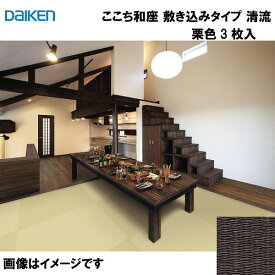 和紙畳 ここち和座 敷き込みタイプ 3枚入り 大建 DAIKEN [YQ5712-3] 清流 栗色 12mm厚さ 880×880mm 下地の落とし込み不要 和モダン 置き畳 メーカー直送