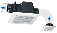 高須産業 TK-225RN 天井用換気扇 格子パネルタイプ 2室同時換気 開口寸法225mm角 パイプ径Φ100 局所換気…
