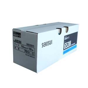 セキスイ 紙粘着テープ 653N 白 18mm×18m 70巻入(小箱) マスキングテープ ホワイト SEKISUI