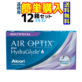 【日本アルコン】エア オプティクス プラス ハイドラグライド マルチフォーカル (遠視) 12箱セット (1箱6枚入) 遠近両用【送料無料!! 】