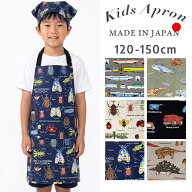 エプロン キッズ 子どもエプロン 日本製 三角巾 セット ゴム 120-150cmサイズ こどもエプロン 男の子 用 …