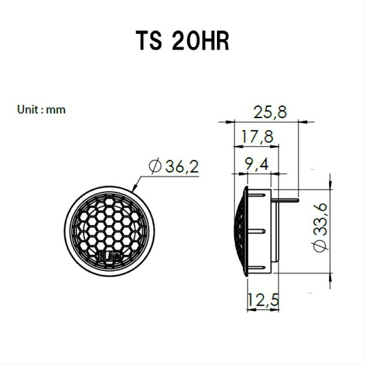 楽天市場】TS20HR20mmソフトドームツィーターBLAM ブラム Signature 