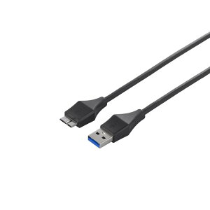 �o�b�t�@���[ BUFFALO ���j�o�[�T���R�l�N�^�[ USB3.0 A to microB �X�����P�[�u�� �u���b�N 2m BSUAMBSU320BK