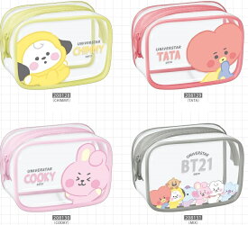 送料無料K2208　BT21 クリアBOXミニペンポーチ ペンケース カミオジャパン