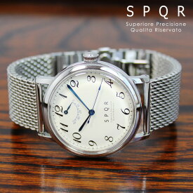 THE SPQR 手巻パワーリザーブ×ドイツSTIB社SSメッシュバンド 手巻き ウォッチ 日本製 国産時計