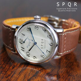 THE SPQR 手巻パワーリザーブ×最高級フランス製カーフレザーバンド 手巻き ウォッチ 日本製 国産時計 腕時計 機械式