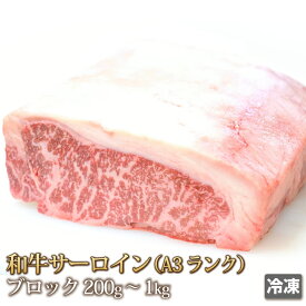 和牛 サーロイン 1kg ブロック A-3 牛肉 ステーキ Sirloin Steak ギフト お中元 お歳暮 贈答 父の日 母の日 バーベキュー BBQ 焼き肉 焼肉 お取り寄せ グルメ 冷凍
