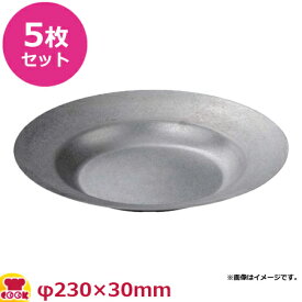 福井クラフト ステンクープ皿 φ230 スモーク銀 5枚セット（送料無料 代引不可）