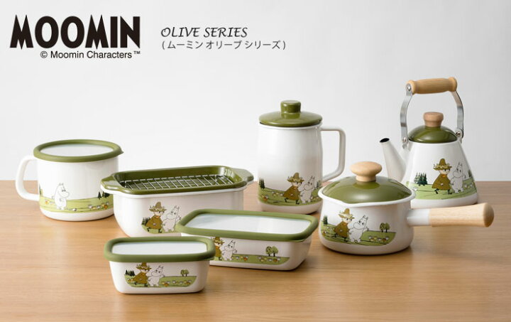 楽天市場】富士ホーロー ムーミン オリーブ 15cm ミルクパン 蓋付き IH 