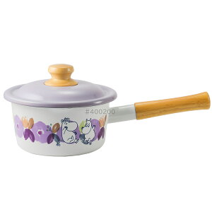 ムーミン フラワーガーデン ホーロー ソースパン 16cm 1.6L ガス火 IH対応 富士ホーロー MTH-16S 【 片手鍋 琺瑯 ほうろう 調理器具 直火 ホーロー鍋 キャラクター グッズ 】