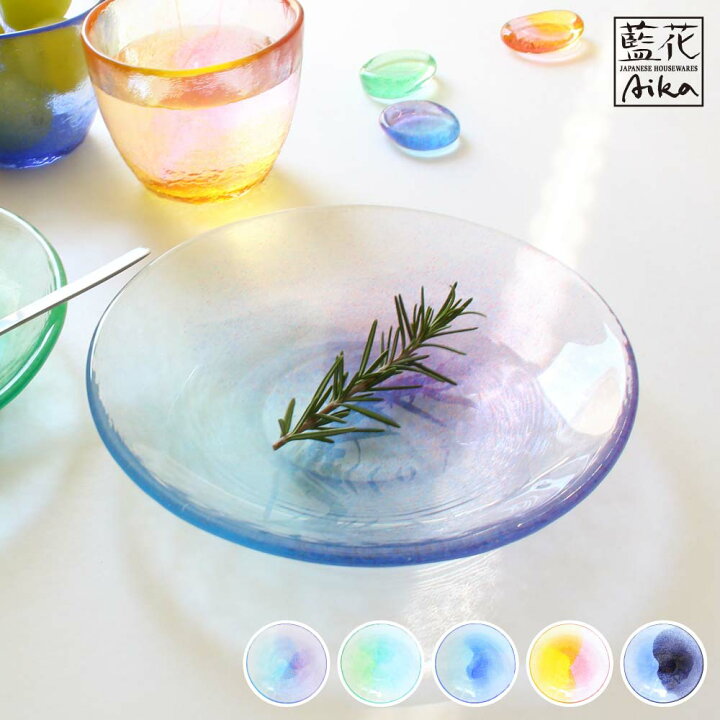 楽天市場】空のいろどり 取皿 江戸硝子 藍花 【 皿 プレート 取り皿 