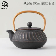 岩鋳 急須 5型 波 金 黒 ツル金 650ml 茶こし付き 南部鉄器 44047 【 南部鉄 鉄急須 茶道具 茶漉し 内面…