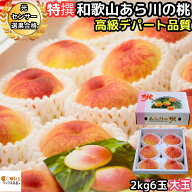 桃 お中元 ギフト 和歌山 白鳳 白桃 特秀 2kg 6玉 大玉 あら川の桃 高級デパート品質 あらかわの桃 JA紀…