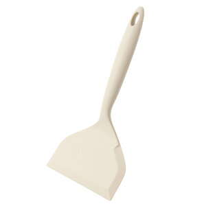 CAROTE カローテ ターナー シリコン製 ワイドターナー フライパン返し ヘラ 卵焼き フライパン用 お好み焼き ベージュ 25.5*12cm