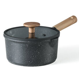【大変お得！最大200円OFF！】CAROTE カローテ 片手鍋16cm・18cm 蓋付き IH対応 PFOA PFOS フリー マーブルコーティング こびり付かない 洗いやすい 一人鍋 揚げ物 煮物 一年保証 ブラック Cosy Blackシリーズ