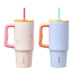 【1680円でGET!毎日限定8名!】CAROTE カローテ 水筒 1020ml 真空断熱タンブラー 保温保冷(ストロー付き・直飲み可能)ハンドル付き 食洗機対応 カップホルダー対応 BPAフリー アウトドア キャ