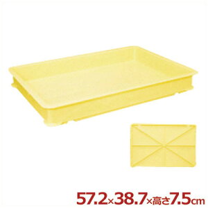 番重 ポリプロピレン製 小型 572×387×75mm 浅型 クリーム/バット 番重 運搬容器 一時保管容器 通い箱 通用箱 《メーカー取寄/返品不可》 070497001
