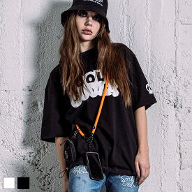 《 W COOLA プリント クイックドライ TOPS ブラック 【 送料無料 】》トップス 半袖 Tシャツ Tee ロゴ スカル ルーズシルエット ゆったり ドロップショルダー 春 夏 秋 冬 新作 個性的 ユニセックス レディース メンズ お揃い リンクコーデ カジュアル ストリート キレイめ