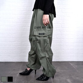 直営限定ITEM《 ペイント ルーズ ミリタリー パンツ カーキ 》 COOLA クーラ ボトムス カーゴパンツ ミリタリーパンツ ワークパンツ スピンドル ロゴ ポケット 無地 ルーズシルエット おしゃれ レディース カジュアル ストリート レディースファッション モード きれいめ