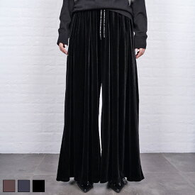 【 SALE / 50%OFF 】直営限定ITEM《 ベロア フレア ワイド パンツ ブラック 》 COOLA クーラ ワイドパンツ フレアパンツ ベロアパンツ ボトムス BOTTOMS ハート ワッペン キラキラ 光沢 ウエストゴム おしゃれ レディース カジュアル ストリート レディースファッション