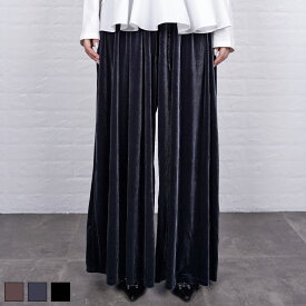 【 SALE / 50%OFF 】直営限定ITEM《 ベロア フレア ワイド パンツ チャコールグレー 》 COOLA クーラ ワイドパンツ フレアパンツ ベロアパンツ ボトムス BOTTOMS ハート ワッペン キラキラ 光沢 ウエストゴム おしゃれ レディース カジュアル ストリート