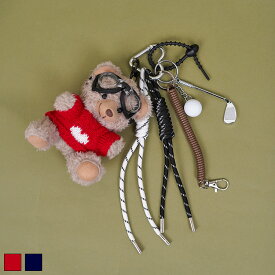 《 COOLA ベアー スポーティー ラブ BAGチャーム レッド 》 クーラ バッグチャーム キーリング キーホルダー 雑貨 アイテム テディベア ハート ワッペン ゴルフ チャーム お揃い 色違い クマ クマちゃん アニマル 動物 しゃれ レディース カジュアル ストリート モード