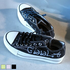 《 ハート ロゴ グラフィティ ペイント スニーカー ブラック 》 COOLA クーラ 靴 シューズ ローカット ローカットスニーカー 厚底 厚底スニーカー カラフル SHOES アシメトリー おしゃれ レディース レディースファッション カジュアル きれいめ ストリート モード