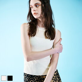 【 SALE / 50%OFF 】《 チュール ドッキング サマー リブ ニット TOPS アイボリー 》 COOLA クーラ トップス リブニット ハート ワッペン 透け感 ノースリーブ タンクトップ リブニット サマーニット 異素材 おしゃれ レディース カジュアル キレイめ スポーティ モード