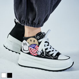 《 COOLA スマイル パッチ スニーカー ブラック 》 クーラ シューズ 靴 SHOES SNEAKER ハイカット ハイカットスニーカー スマイリー ワッペン 厚底 厚底スニーカー サイドジップ おしゃれ レディース レディースファッション カジュアル ストリート スポーティ モード