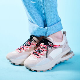 《 オリジナル スピンドル プラットフォーム スニーカー ベージュ 》 COOLA クーラ パラコード カラフル スウェード 異素材 ドッキング ロゴ 厚底 厚底スニーカー プラットフォームスニーカー 靴 シューズ SHOES おしゃれ レディース レディースファッション カジュアル