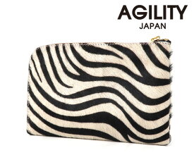【選べるノベルティ付】 AGILITY アジリティ ハラコ ボヤージュ オールインワントラベルウォレット （カラー：ゼブラ） 1600 | プレゼント ギフト