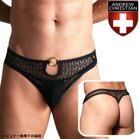 男性用Tバック メンズTバック アンドリュークリスチャン Andrew Christian アンクリ Seductive レース生地リング T バック(93389)[M便 1/3]