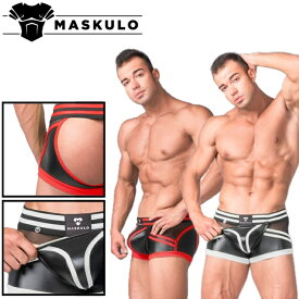 男性用ボクサーパンツ ジョックストラップ メンズ ケツワレ レザー風 フェイクレザー インナー アンダー ロングスパッツ Maskulo マスクロ Youngero Generation Y.(男性下着ma-tr110)