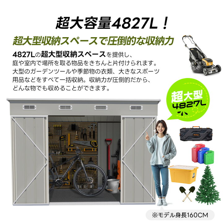 楽天市場】【2タイプ】戸外収納庫 物置 物置き 屋外用 屋外 床材補強 