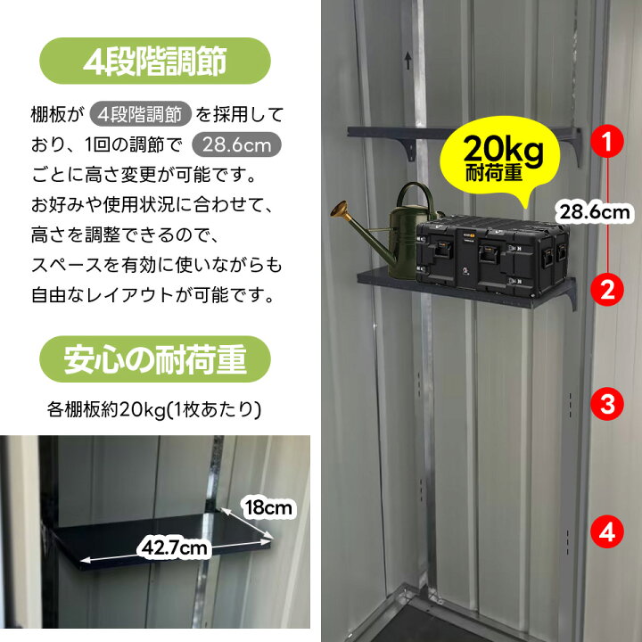 楽天市場】【2タイプ】戸外収納庫 物置 物置き 屋外用 屋外 床材補強 