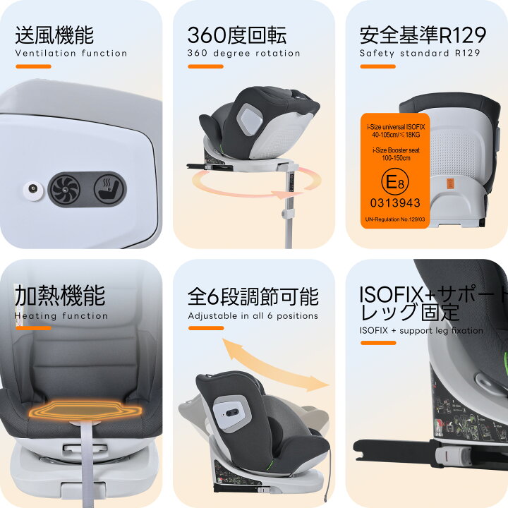 楽天市場】【改良版登場】【通風＆加熱機能追加】チャイルドシート 