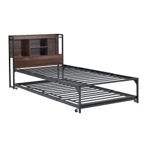 【P5倍&300円OFFクーポン!19時〜】二段ベッド シングル 親子ベッド パイプベッド コンセント付き 収納棚付き パイプベッド スチールベッド ベッドフレーム ストッパー付き 2段ベッド 大人用