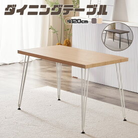 【SS限定10%OFF+限定クーポン】【単品テーブル】ダイニングテーブル カフェテーブル 4人掛け 幅120cm おしゃれ 単品 食卓テーブル 北欧モダン スチール脚 4人掛け 家具 長方形 北欧 インダストリアル クラシック