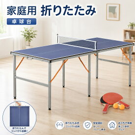 【P5倍！9/28迄】卓球台 折りたたみ 幅180cm 家庭用 コンパクト 専用ネット ラケット2本 ピンポン球3個付き 省スペース 収納便利 室内 1年保証